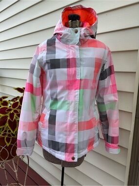 Aperture Women's Multi-Color Hooded Snowboard/Ski Jacket 10,000MM Medium NWOT